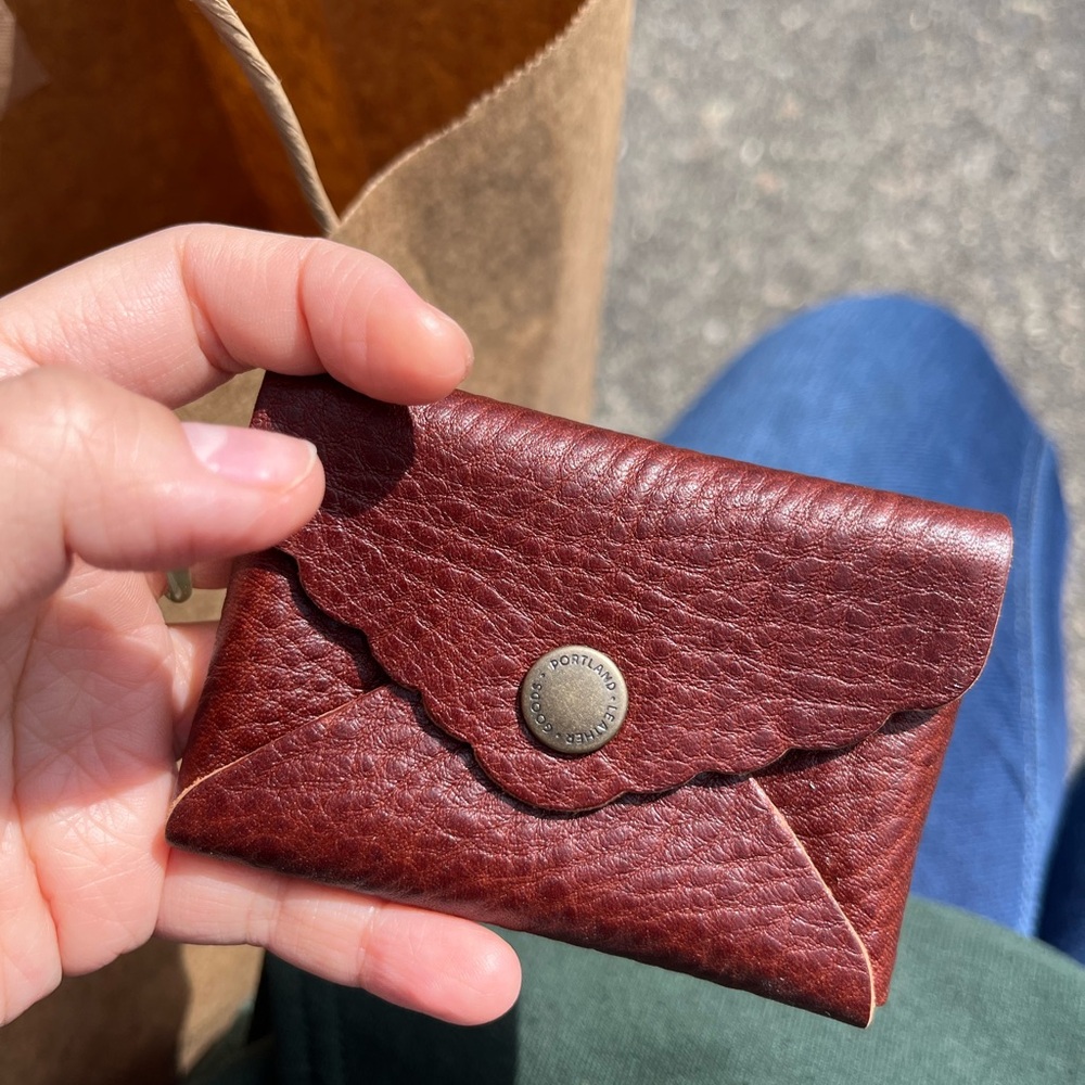 Portland Leather Goods Daisy Brown Leather Card Holder